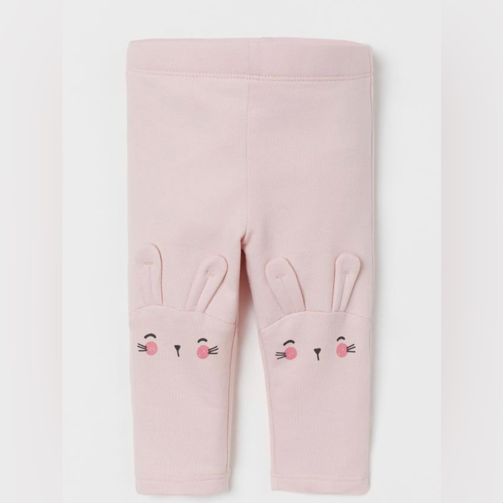 H&M Kids. Pink bunny leggings. Size 9 months. NEVER WORN. - Picture 1 of 2